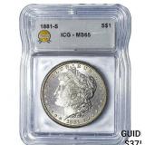 1881-S Morgan Silver Dollar ICG MS65