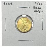 2009 1/10oz Gold $5 American Eagle