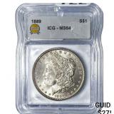 1889 Morgan Silver Dollar ICG MS64