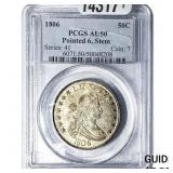 1806 Capped Bust Half Dollar PCGS AU50 Pointed 6,