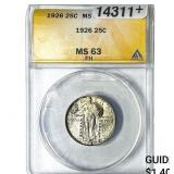 1926 Standing Liberty Quarter ANACS MS63 FH