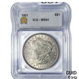 1921 Morgan Silver Dollar ICG MS64