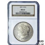 1891-S Morgan Silver Dollar NGC MS63