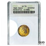 1863 Patriotic Token 5/288b ANACS AU55