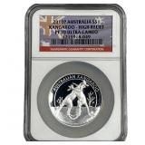 2010P Australia 1oz Silver Dollar-Kangaroo HR