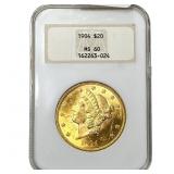 1904 $20 Gold Double Eagle NGC MS60