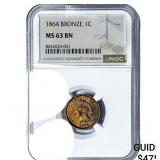1864 Indian Head Cent NGC MS63 BN
