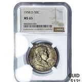 1958-D Franklin Half Dollar NGC MS65