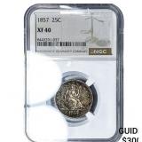 1857 Seated Liberty Quarter NGC XF40