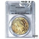 1922-S Silver Peace Dollar PCGS MS64