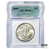 1945 Walking Liberty Half Dollar ICG MS64