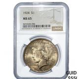 1924 Silver Peace Dollar NGC MS65