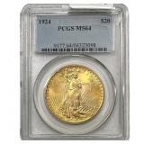 1924 $20 Gold Double Eagle PCGS MS64