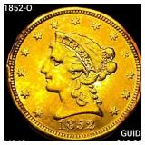 1852-O $2.50 Gold Quarter Eagle UNCIRCULATED