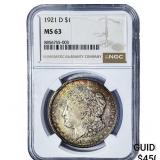 1921-D Morgan Silver Dollar NGC MS63