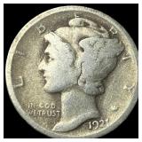 1921 Silver Mercury Dime NICELY CIRCULATED