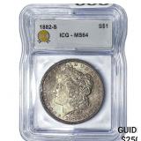 1882-S Morgan Silver Dollar ICG MS64