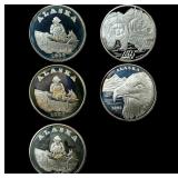 [5] 1992-1993 AK Mint 1oz Silver Medallion Lot