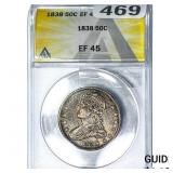 1838 Capped Bust Half Dollar ANACS EF45