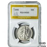 1946 Walking Liberty Half Dollar PGA MS65