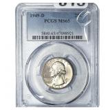 1949-D Washington Silver Quarter PCGS MS65