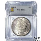 1882-S Morgan Silver Dollar ICG MS63