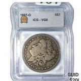 1897-O Morgan Silver Dollar ICG VG8