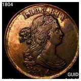 1804 Draped Bust Half Cent CHOICE AU