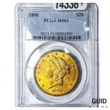 1890 $20 Gold Double Eagle PCGS MS61