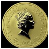 1997 Australia 1oz Gold $100 Proof-Bull
