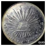 1893 Mexico Silver Cap and Rays 8 Reales CHOICE BU