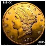 1883-CC $20 Gold Double Eagle CHOICE BU