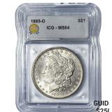 1885-O Morgan Silver Dollar ICG MS64