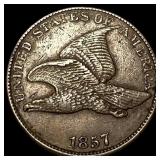 1857 Copper-Nickel Flying Eagle Cent CLOSELY  UNC