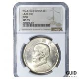 1934 Sliver $1 China  NGC MS63
