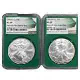 [2] 1999-2000 Silver Eagle NGC MS69