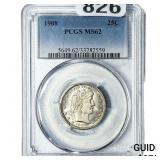1908 Barber Quarter PCGS MS62