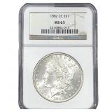 1882-CC Morgan Silver Dollar NGC MS63