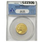 1908 $5 Gold Half Eagle ANACS AU58 Details