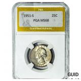 1951-S Washington Silver Quarter PGA MS68