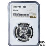 1956 Franklin Half Dollar NGC PF68 Type 1