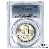 1953-S Franklin Half Dollar PCGS MS65