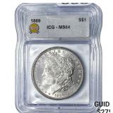 1889 Morgan Silver Dollar ICG MS64