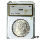 1886 Morgan Silver Dollar PCI MS65