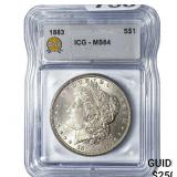 1883 Morgan Silver Dollar ICG MS64