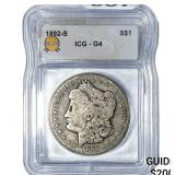 1892-S Morgan Silver Dollar ICG G4