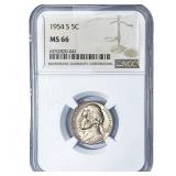 1954-S Jefferson Nickel NGC MS66