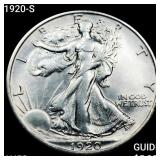 1920-S Walking Liberty Half Dollar CHOICE AU