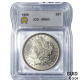 1889 Morgan Silver Dollar ICG MS63