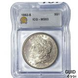 1882-S Morgan Silver Dollar ICG MS63